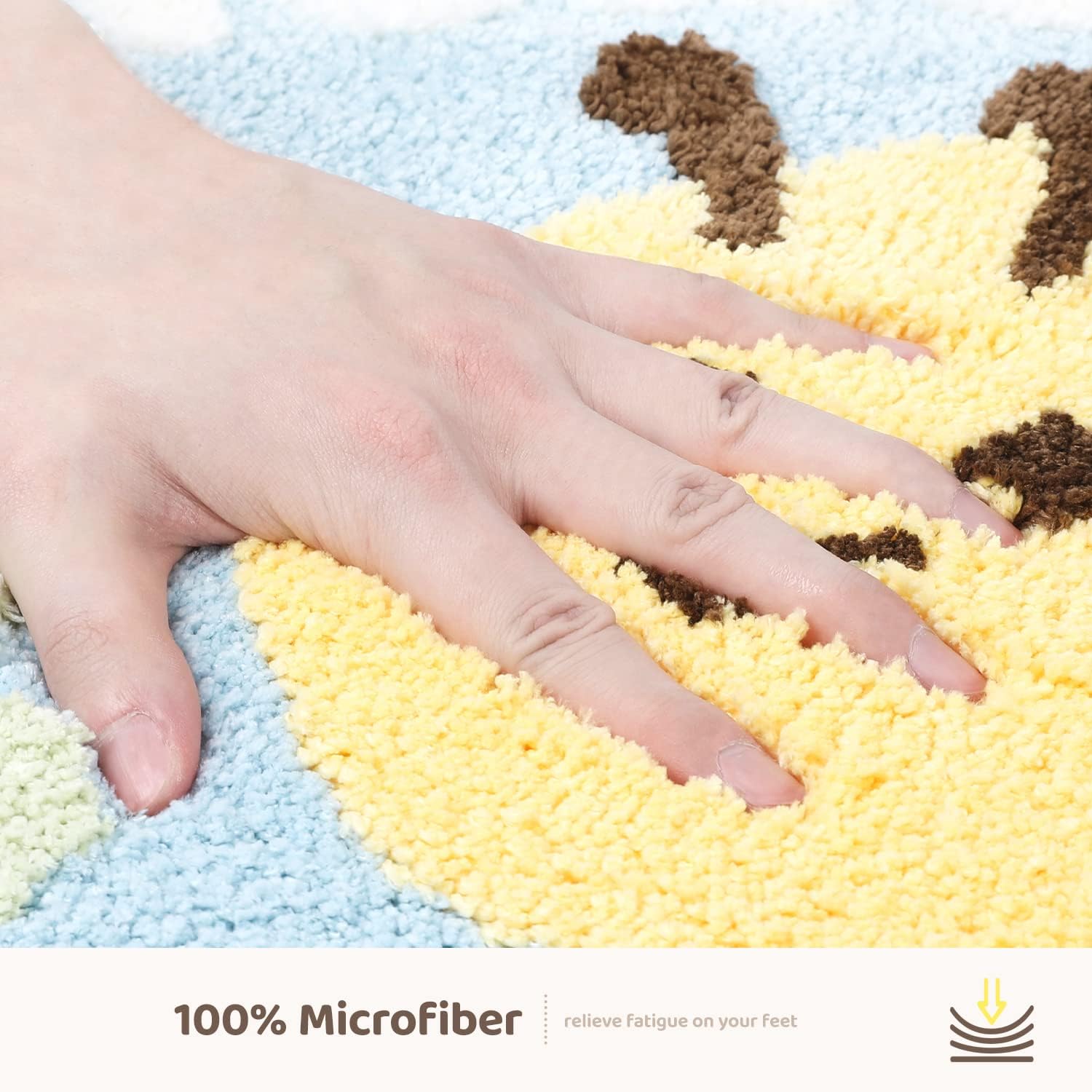 Tapete de baño con diseño de animales, 16 x 24 pulgadas, extra suave y absorbente, lavable a máquina, antideslizante para bañera, ducha y baño,