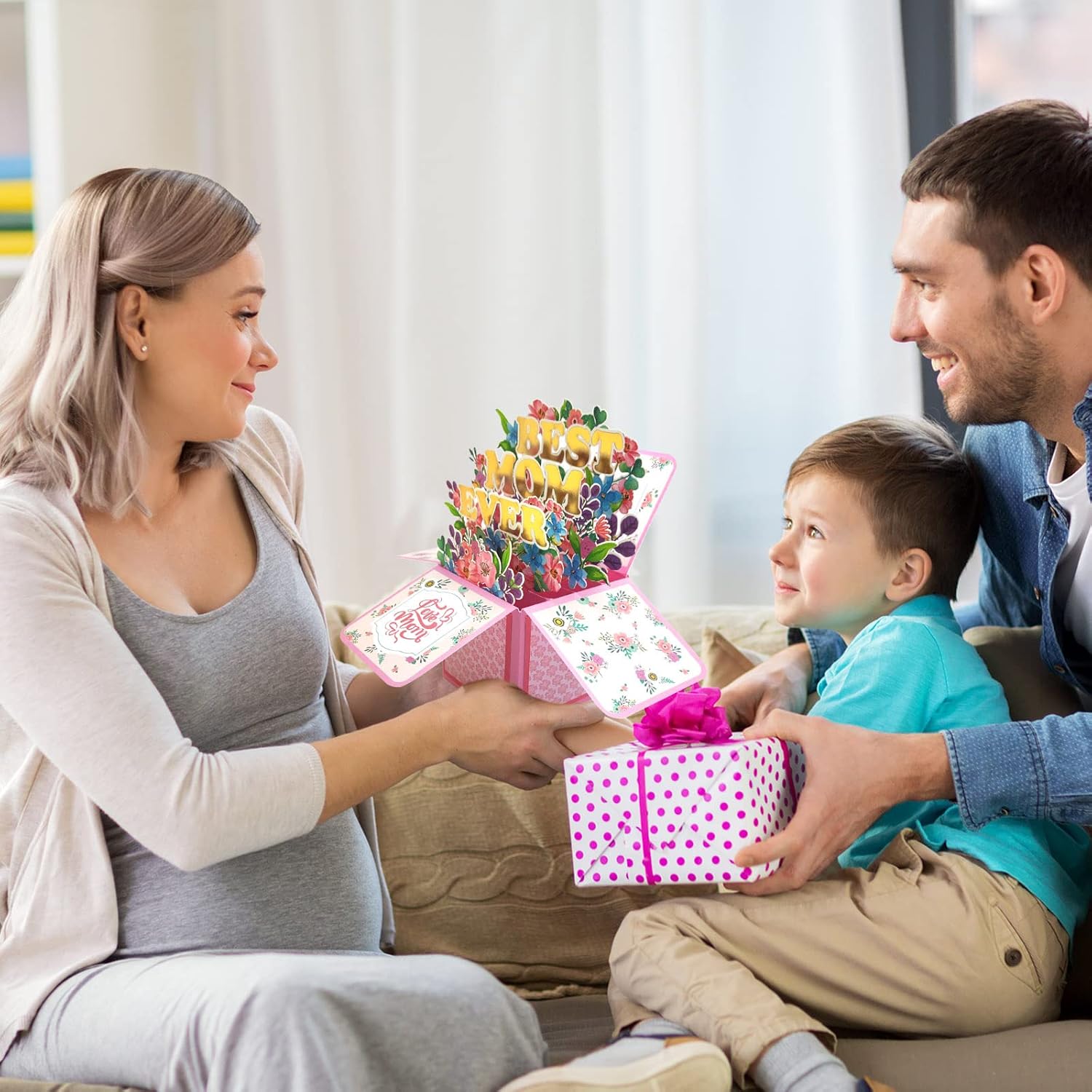 Tarjeta del día de la madre, tarjetas emergentes 3D, tarjetas de regalo de la mejor mamá del mundo, tarjetas de felicitación de papel con tarjeta de