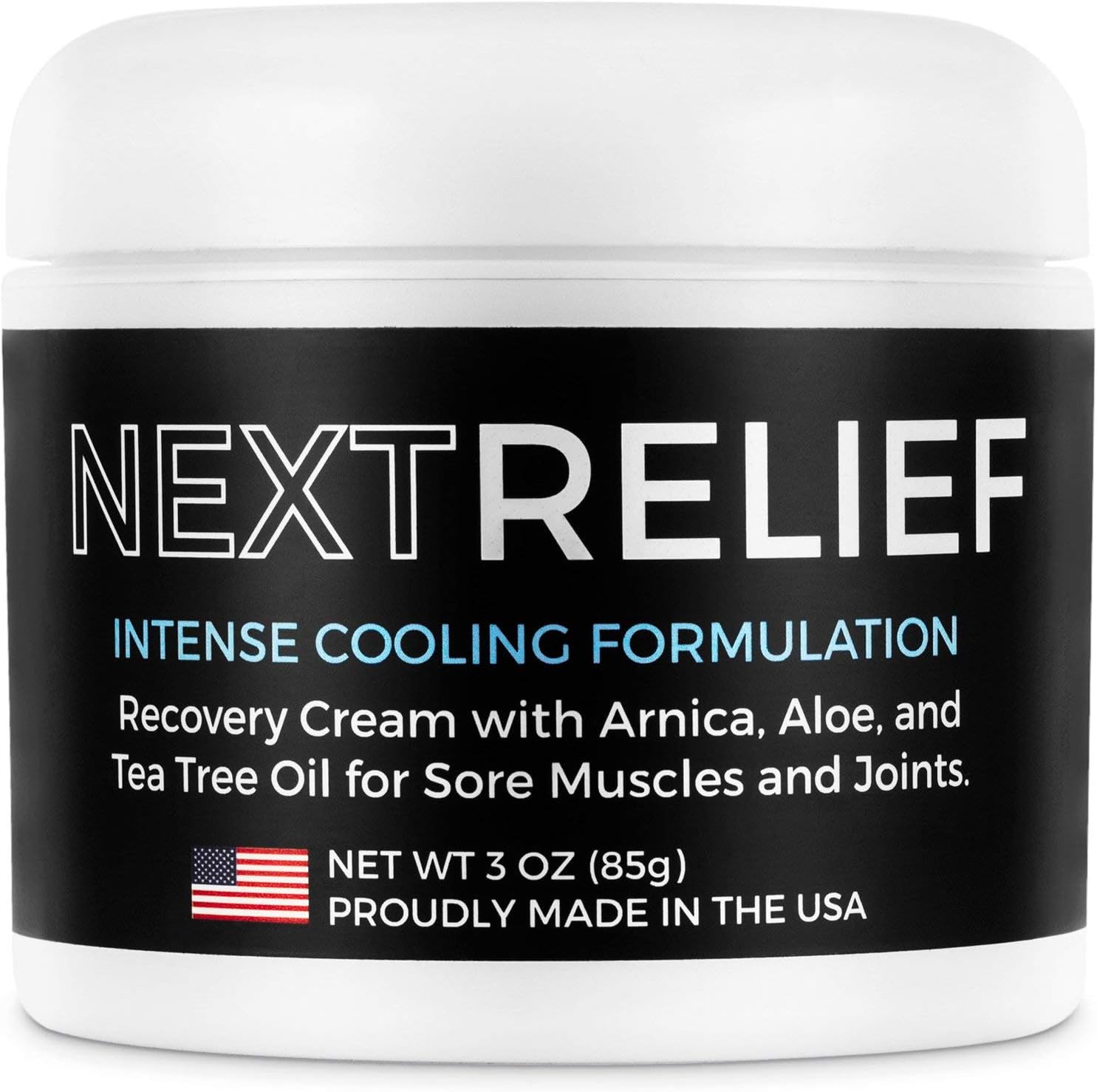 NextRelief – Crema refrescante para aliviar el dolor, 3 onzas, fabricada en Estados Unidos con árnica, aloe, aceite de árbol de té y más, se siente