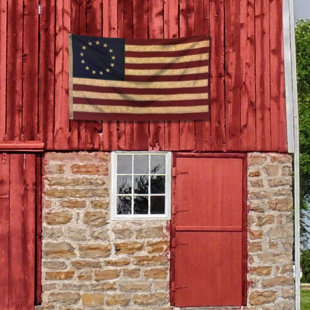 Betsy Ross – Bandera bordada vintage, poliéster Oxford de alta calidad de 3 x 5 pies Founding Fathers Flags
