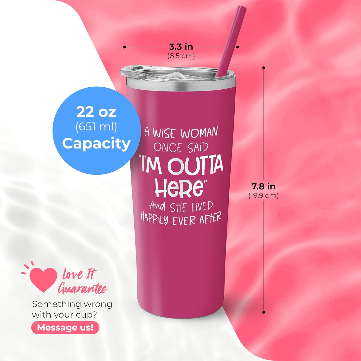 Wise Woman – Vaso aislado de acero inoxidable con tapa y pajilla, divertida taza de viaje para fiestas de jubilación, taza de café para profesores,
