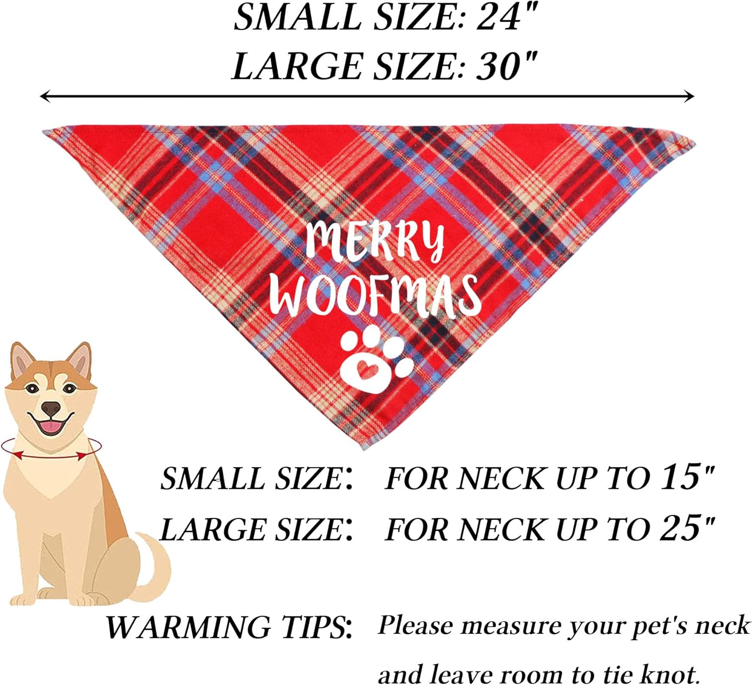 STMK Bandanas navideñas para perros, paquete de 6 bandanas para Halloween, Día de Acción de Gracias, Navidad, para perros pequeños, medianos y