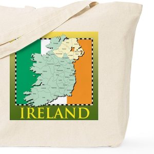 CafePress Ireland Map And Flag Tote Bag Natural Canvas Tote Bag, Cloth Shopping Bag CafePress Ireland Map And Flag Tote Bag Natural Canvas Tote Bag, Cloth Shopping Bag