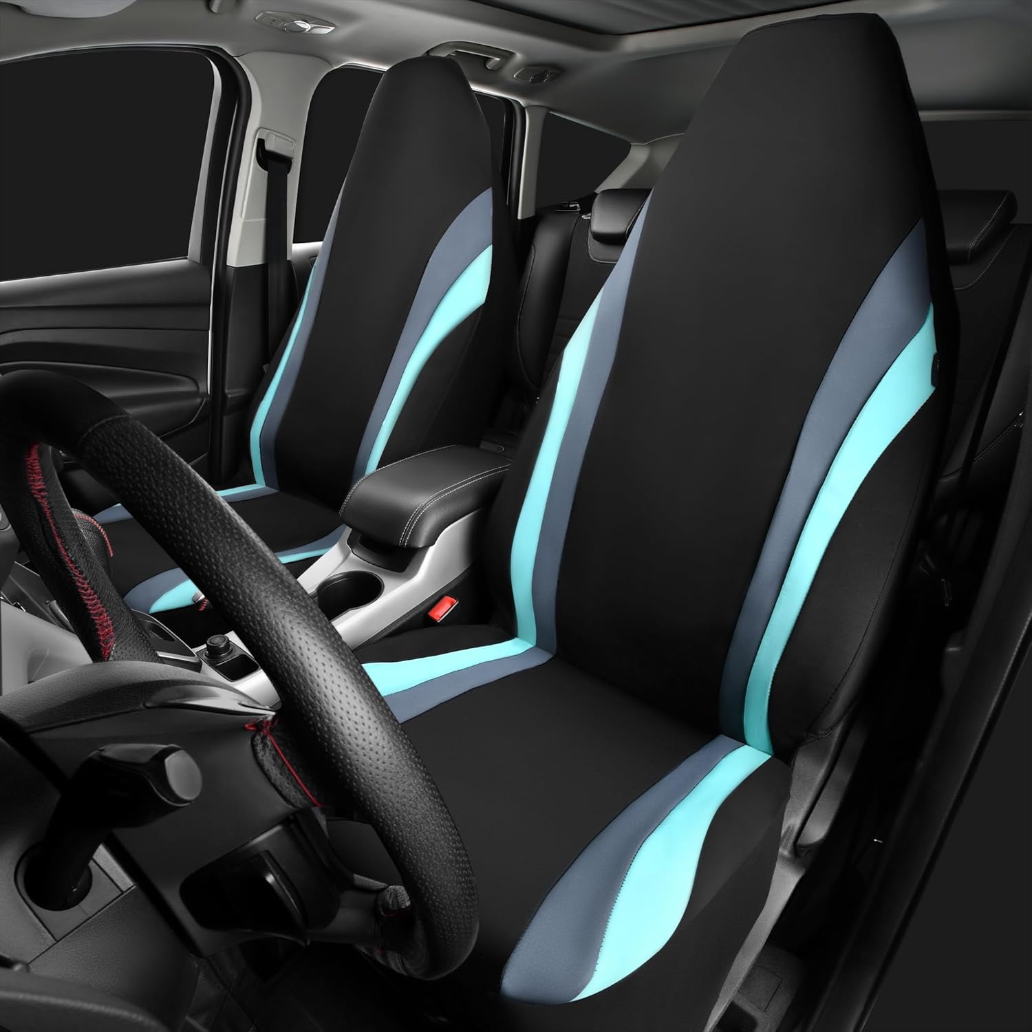 CAR PASS AquaShield – Fundas de asiento de automóvil impermeables de neopreno solo para asientos delanteros, fundas de asiento de cubo de respaldo