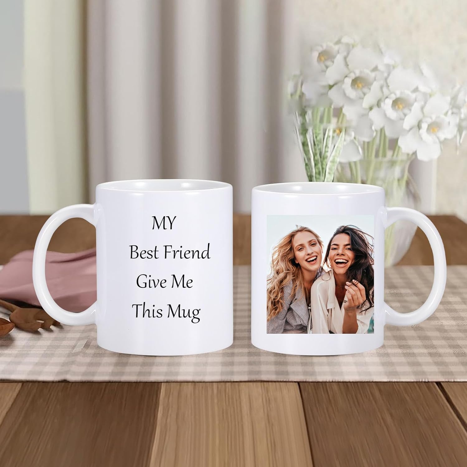 Taza personalizada, taza de café de cerámica con texto fotográfico personalizado y logotipo, taza de té de 11 onzas para hombres y mujeres, idea de