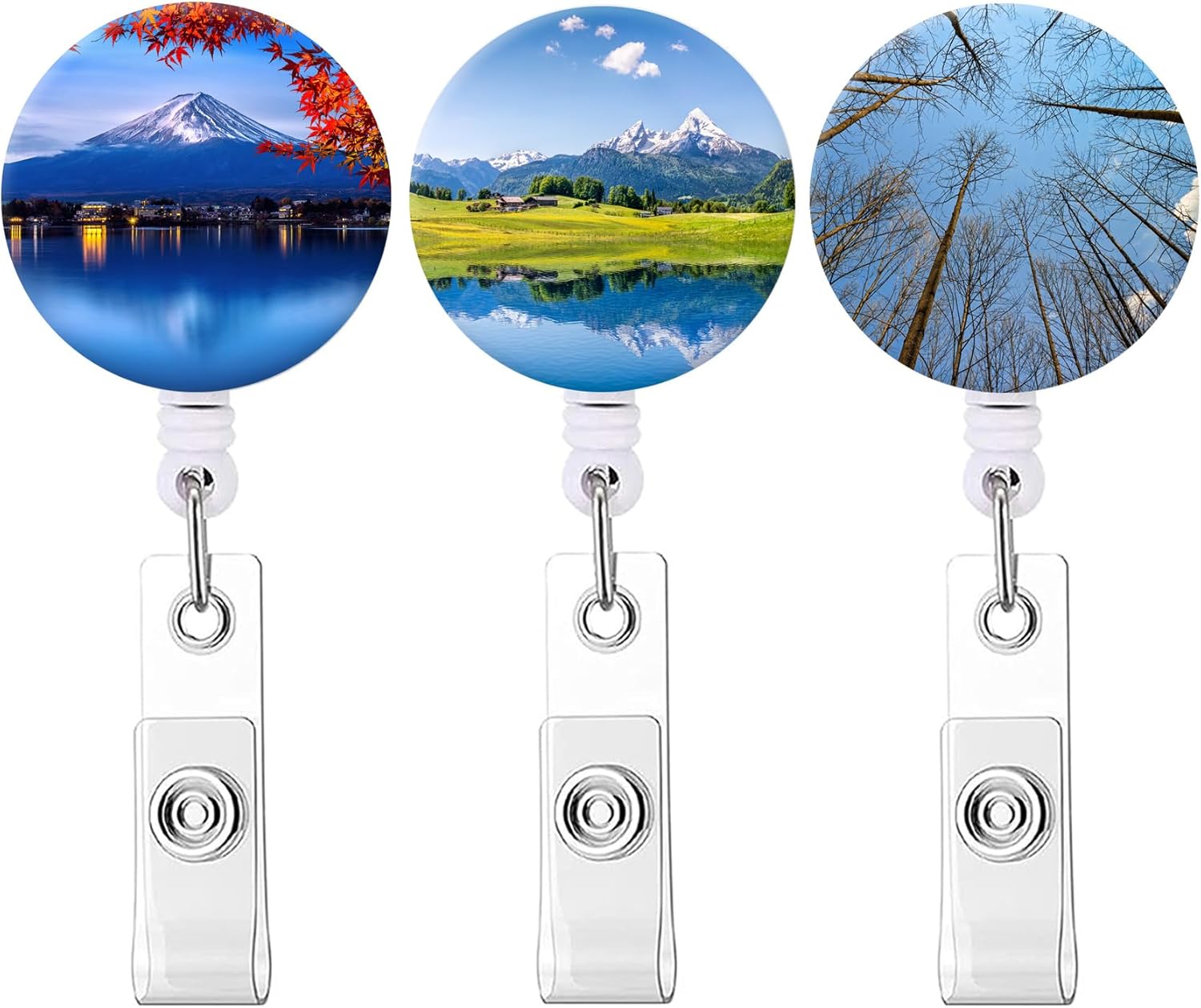 Carrete retráctil para credencial de enfermera, lindo nombre, carretes decorativos con clip en soportes para tarjetas de identificación (paquete de