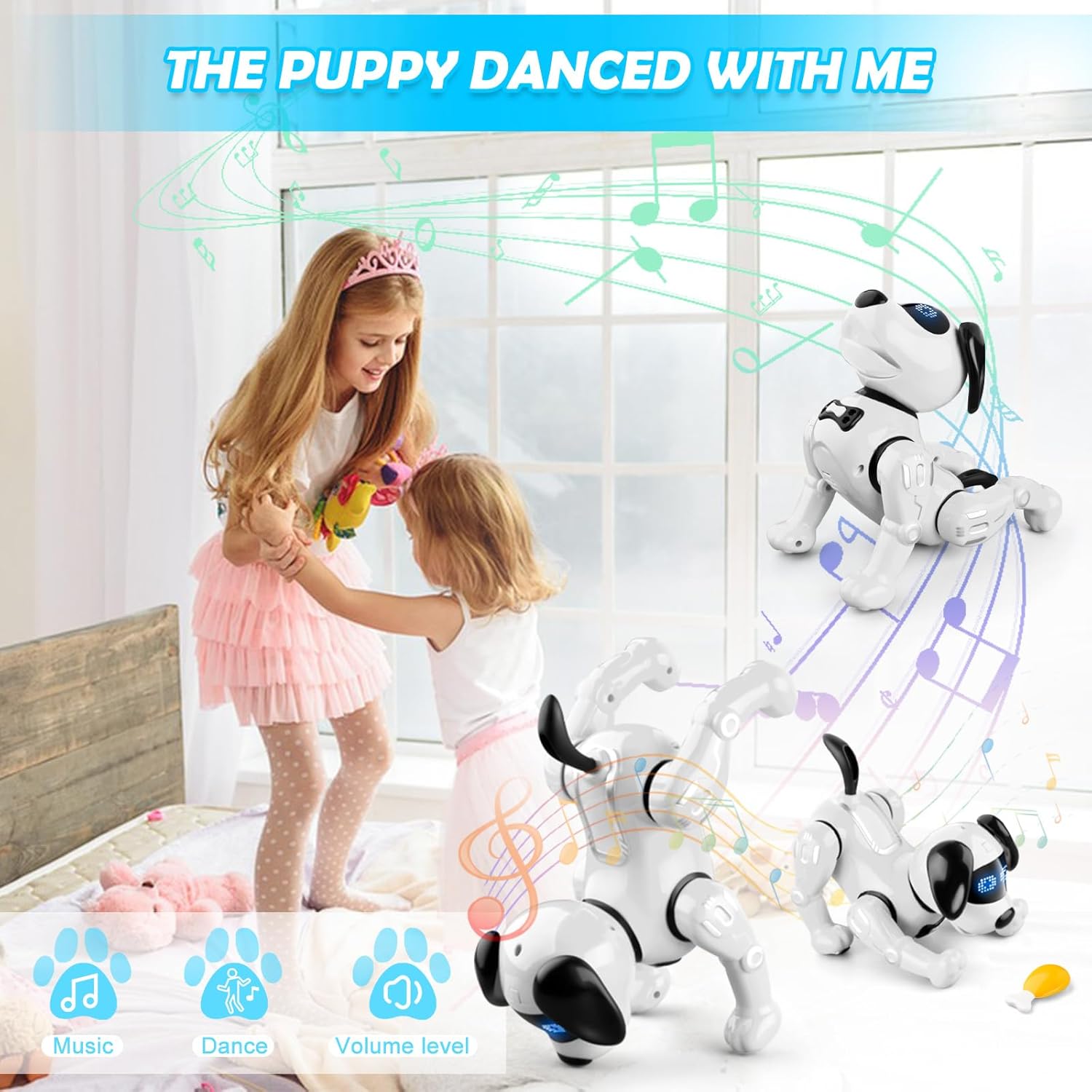 Beria Juguetes para perros a control remoto para niños de 8, 9, 10, 11, 12, perros robot que actúan como perros de verdad, juguetes robot para niños