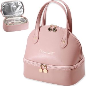 Bolsa de almuerzo pequeña con compartimento aislante para el almuerzo, bolsa de almuerzo para mujer, para el trabajo, picnic, viajes, simple y Bolsa de almuerzo pequeña con compartimento aislante para el almuerzo, bolsa de almuerzo para mujer, para el trabajo, picnic, viajes, simple y