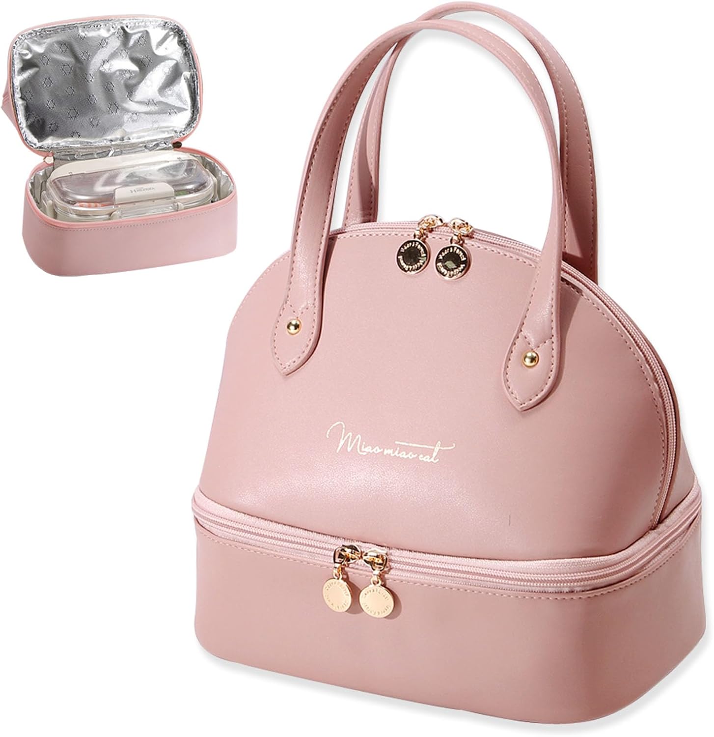 Bolsa de almuerzo pequeña con compartimento aislante para el almuerzo, bolsa de almuerzo para mujer, para el trabajo, picnic, viajes, simple y