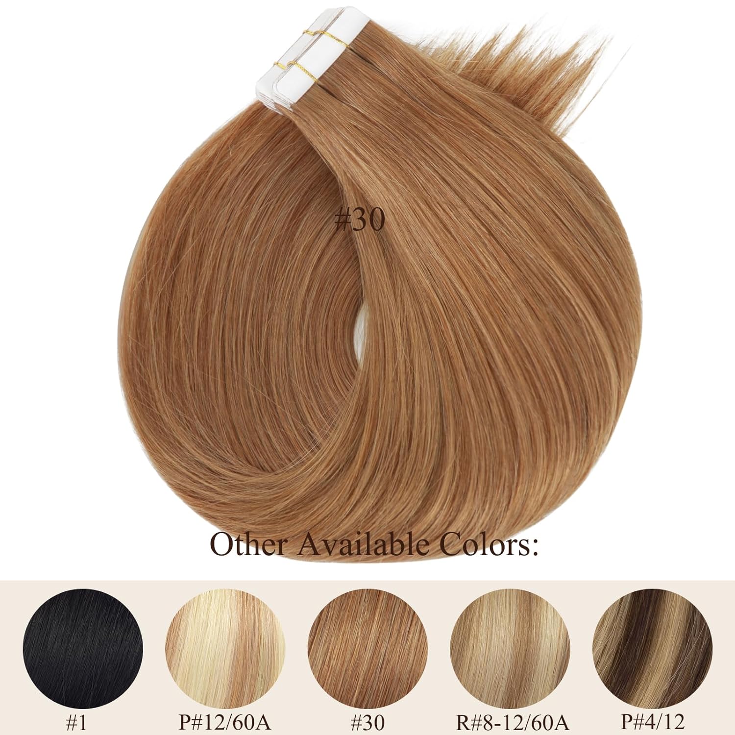 Loxxy Extensiones de cabello humano real Remy con cinta adhesiva, natural, sedoso, lacio, invisible, de doble cara, reutilizable, trama de piel,
