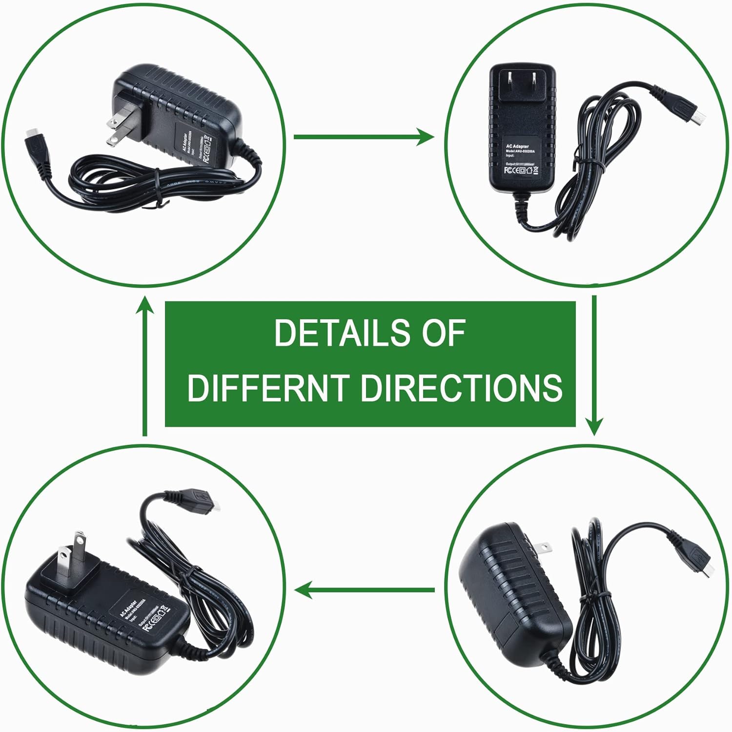 Cable de alimentación adaptador de CA para cargador ROKU Express 3900