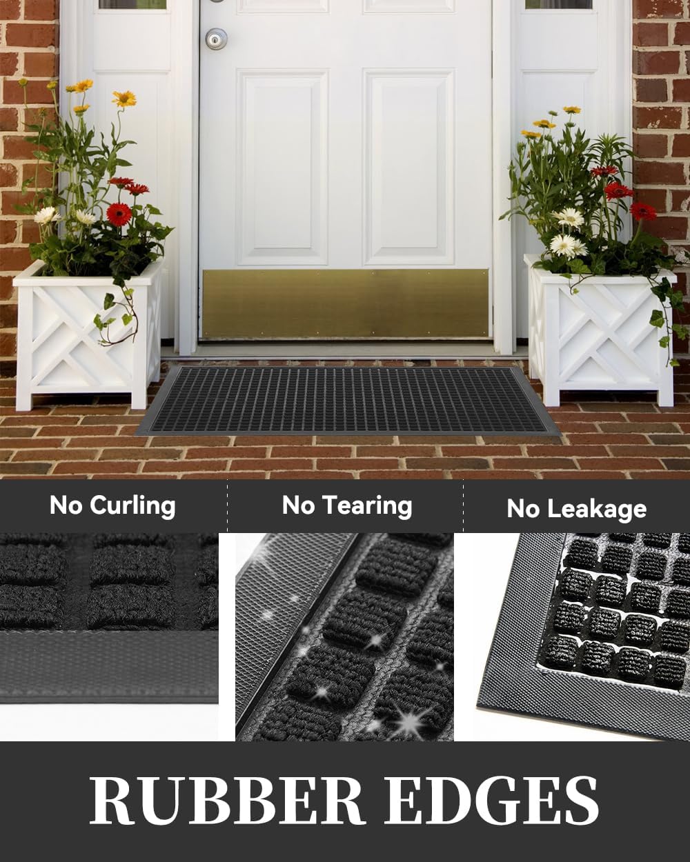 MontVoo – Tapete para puerta delantera, tapete de entrada exterior, tapete para puerta interior y exterior para entrada, tapete de bienvenida grueso