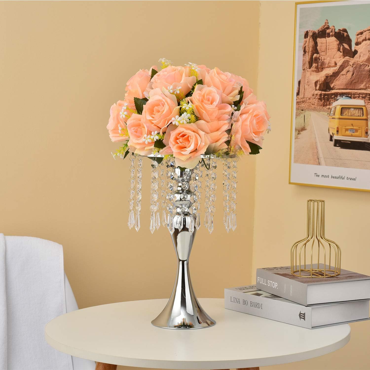 ECOM KING Soporte versátil para flores de boda, arreglo floral de boda para centro de mesa, florero de metal para boda, aniversario, cena, centro de