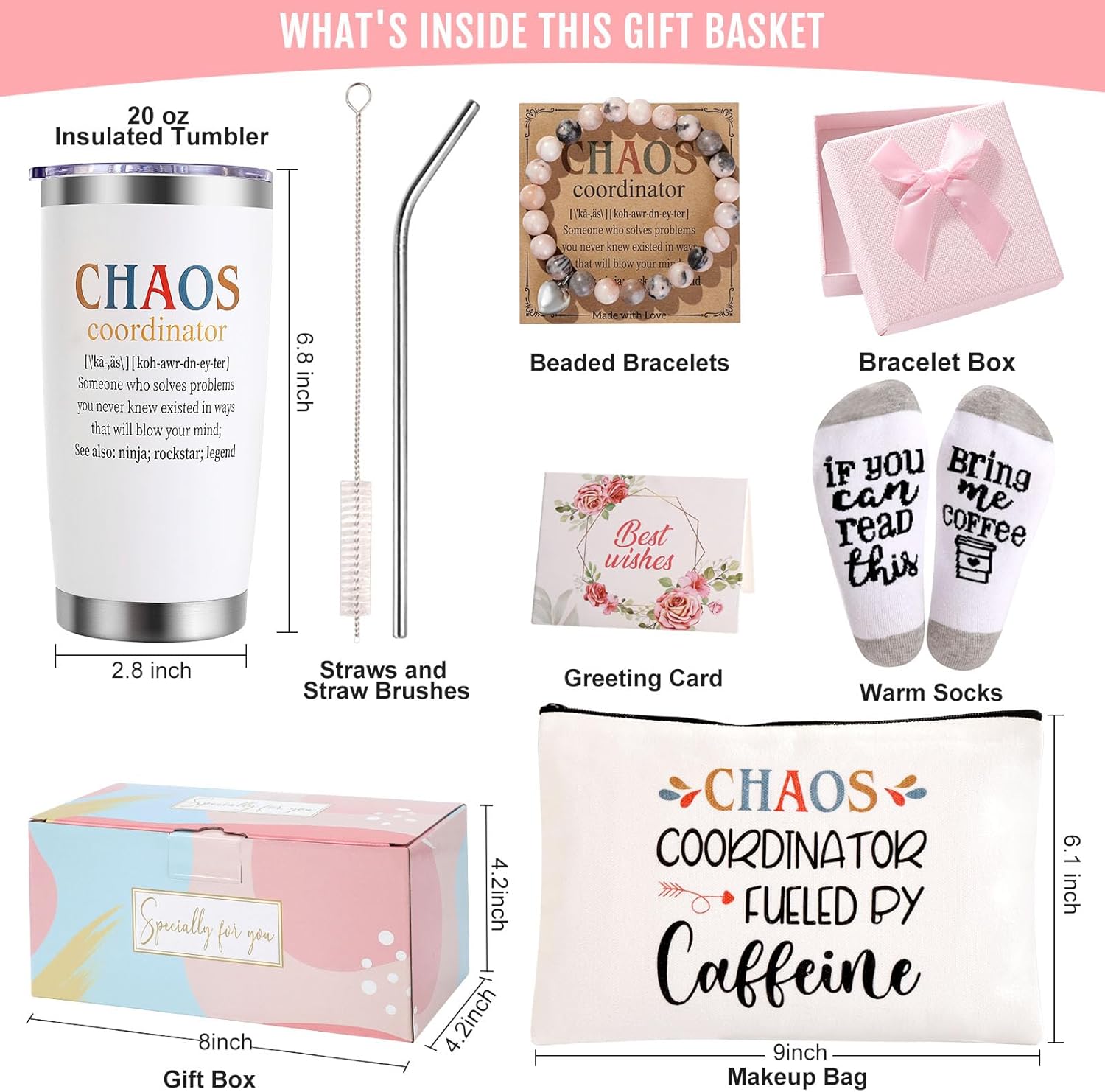 Regalos para coordinadores del caos, regalos para mujeres, regalos de agradecimiento para mujeres, regalos de compañeros de trabajo para mujeres,