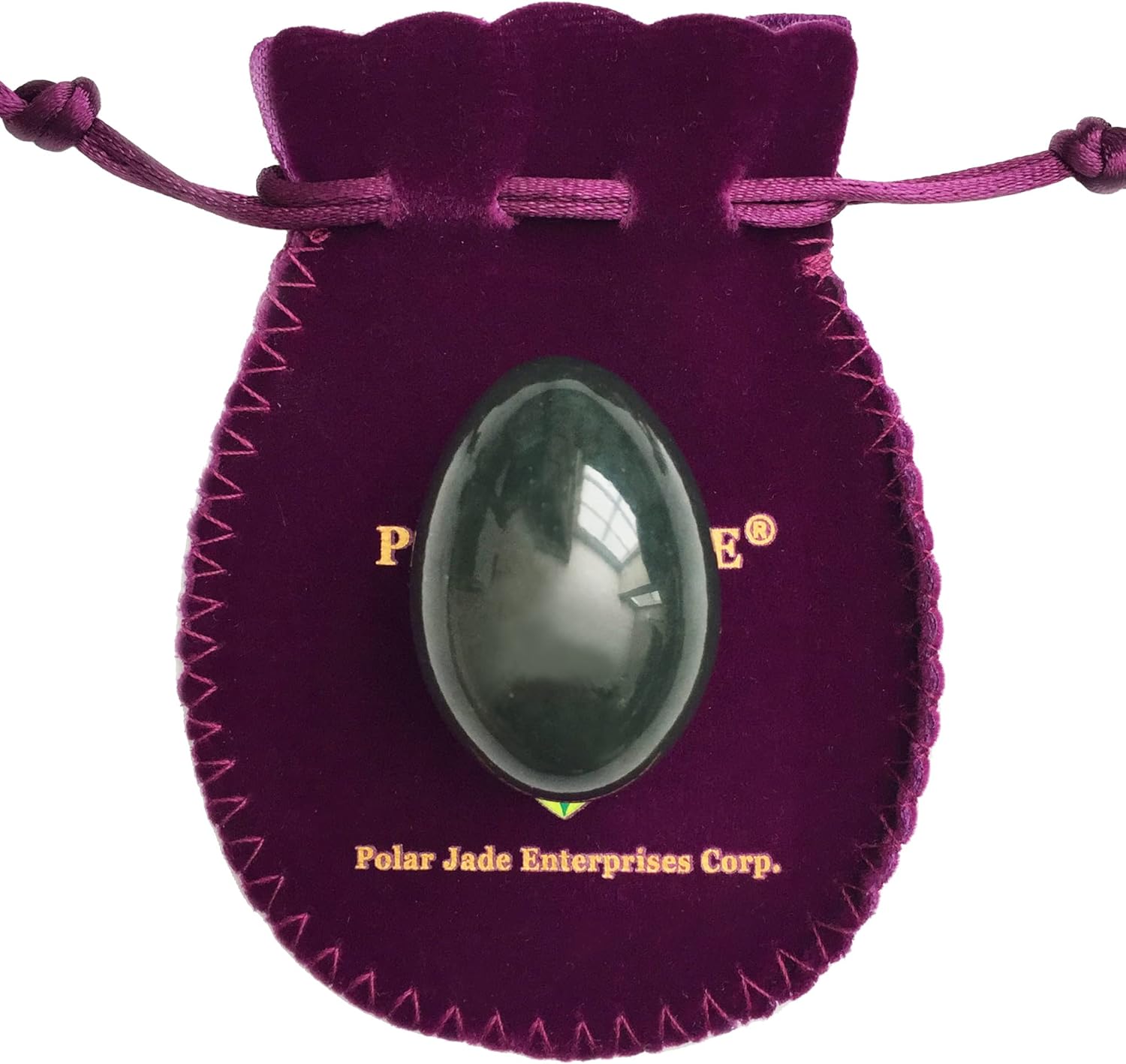 Huevo auténtico de jade nefrita, huevo Yoni sin perforar de Polar Jade (mediano 1.693 x 1.181 in)