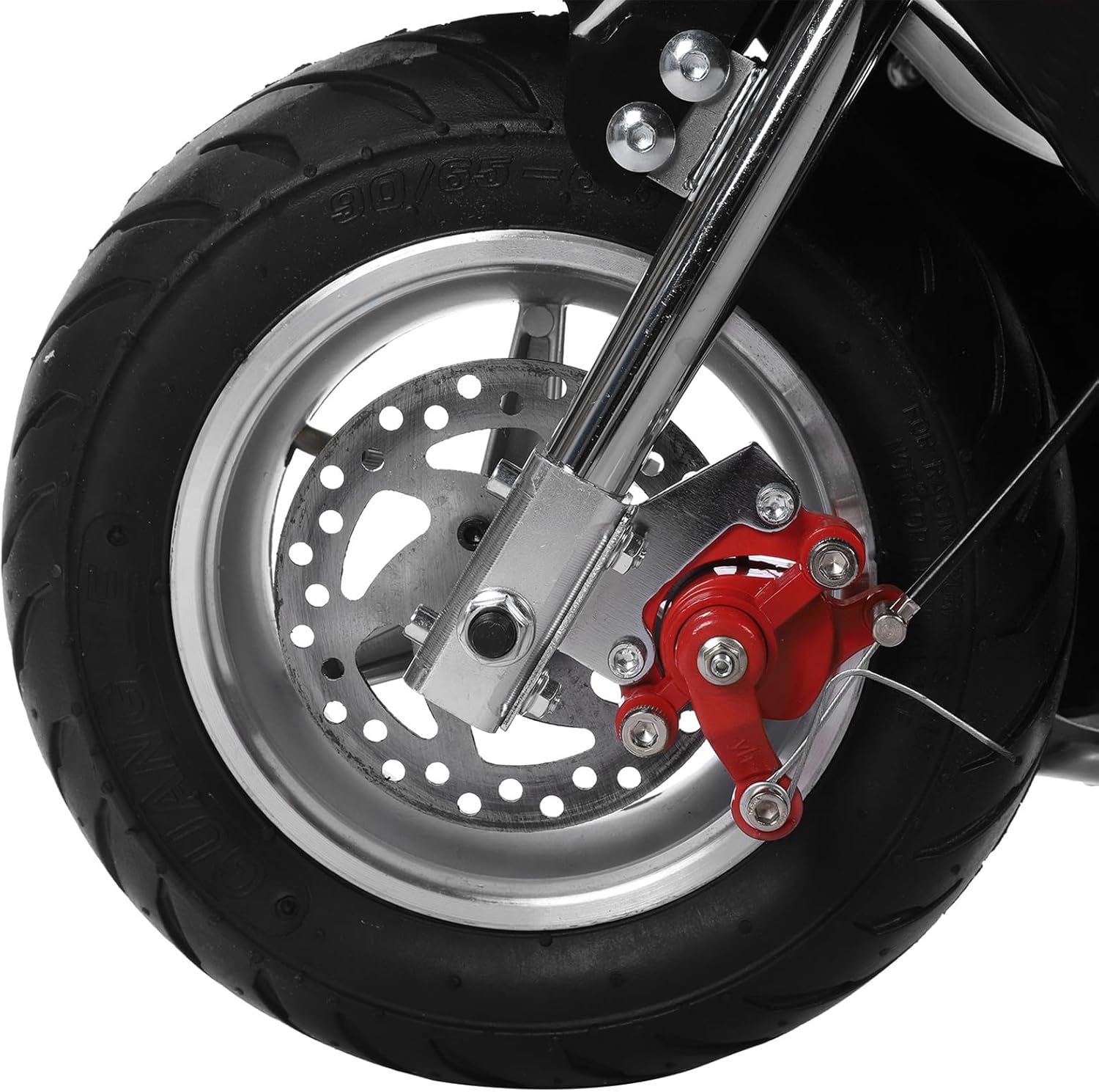 Motocicleta de gas de bolsillo para niños, mini bicicleta de gas de 2 tiempos de 49 cc con doble freno fuerte, manubrio de goma, tanque de gasolina