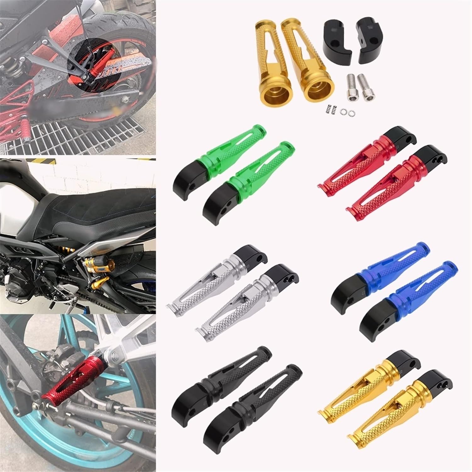 Estribera para Yamaha XJ6 XSR700 XSR900 XJR400 XJR1200 XJR1300 XJ 6 XSR 700 XSR 900 XJR 400 XJR 1200 XJR 1300 Motocicleta Pies Traseros Pasajero