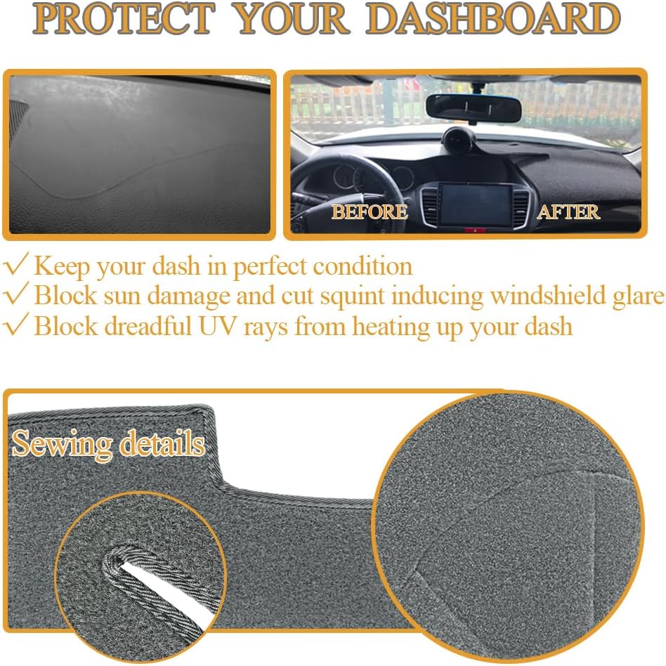 Tapete de cubierta de tablero personalizado para Nissan Armada 2004 2005 2006 2007Titan 2004-2012 sin navegación, cubierta de tablero (gris oscuro)