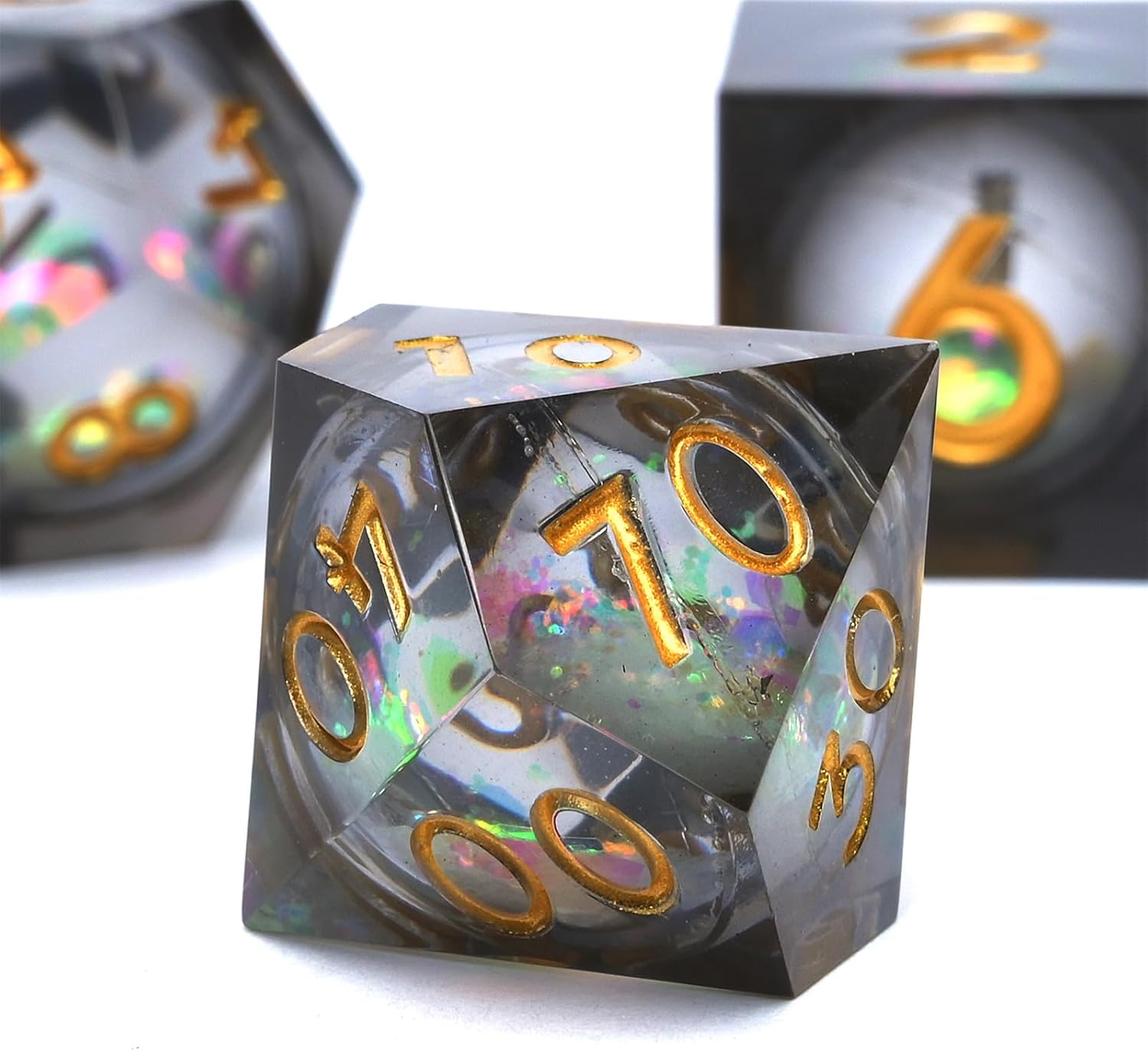 Dungeons and Dragons – Juego de dados de núcleo líquido D&D, juego de dados de resina poliédrica DND, utilizado para juegos de rol, juego de dados