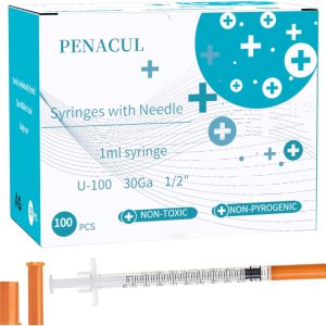 Jeringa desechable de suministros de laboratorio de 0.0 fl oz, aguja de 12 pulgada, envuelta individualmente (100 unidades) Jeringa desechable de suministros de laboratorio de 0.0 fl oz, aguja de 12 pulgada, envuelta individualmente (100 unidades)