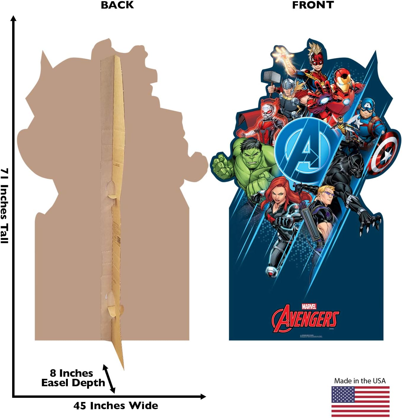 Cardboard People Avengers Classic Group – Soporte de cartón de tamaño real – Marvel Avengers