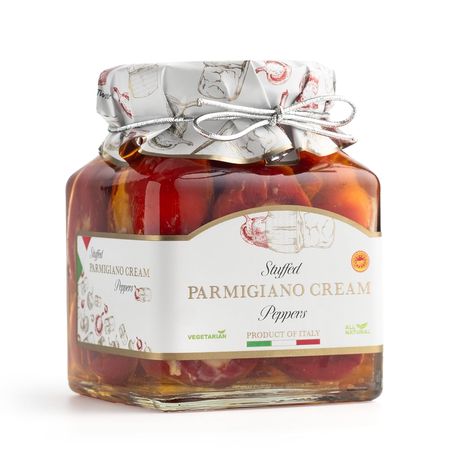 Giusto Sapore Pimientos rellenos con crema de parmigiano 10oz – Paquete de 6