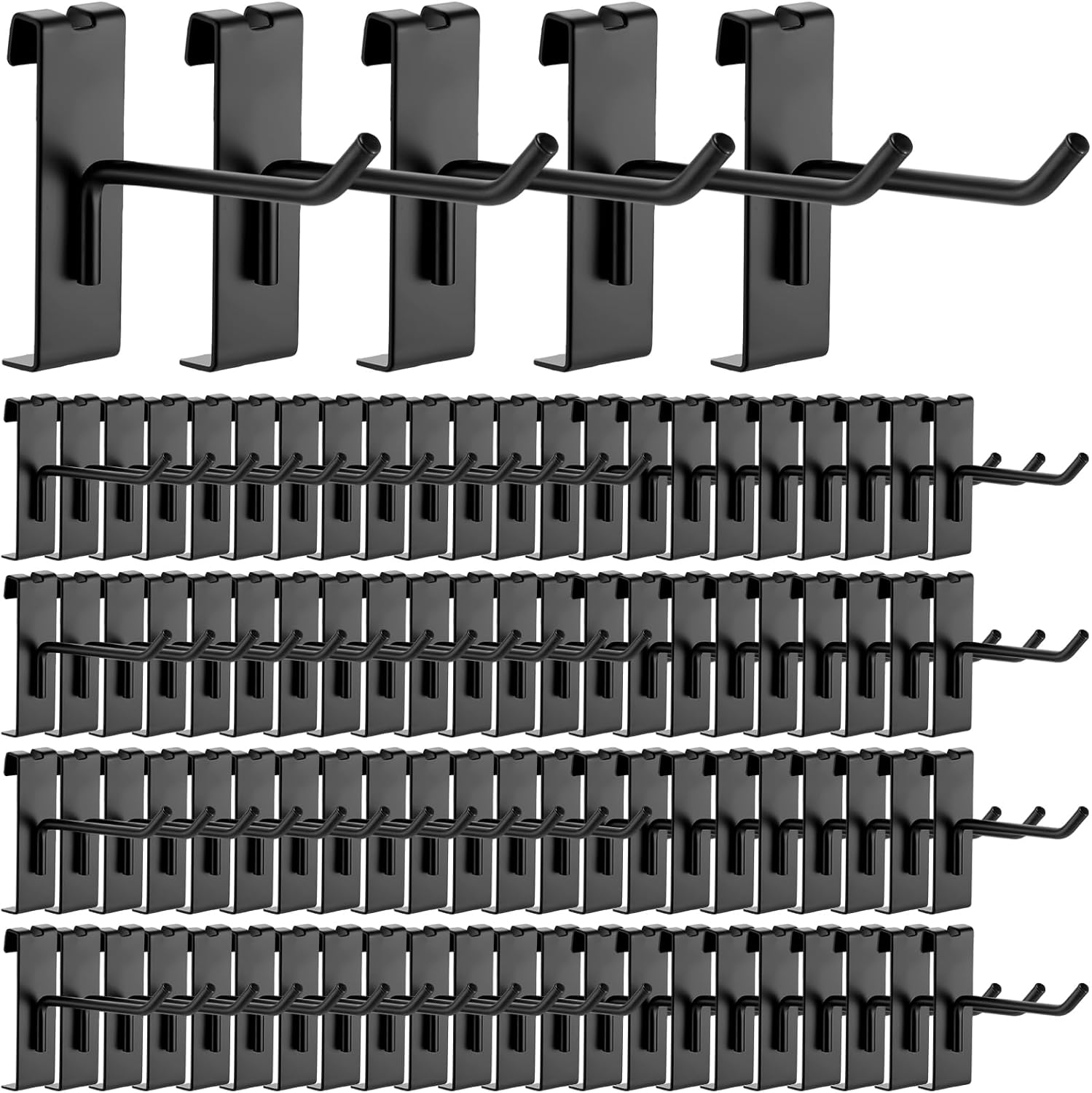 Zonon 100 ganchos de rejilla para pared, ganchos de rejilla de metal, accesorios de pared para venta al por menor, garaje, tienda, comercial, panel