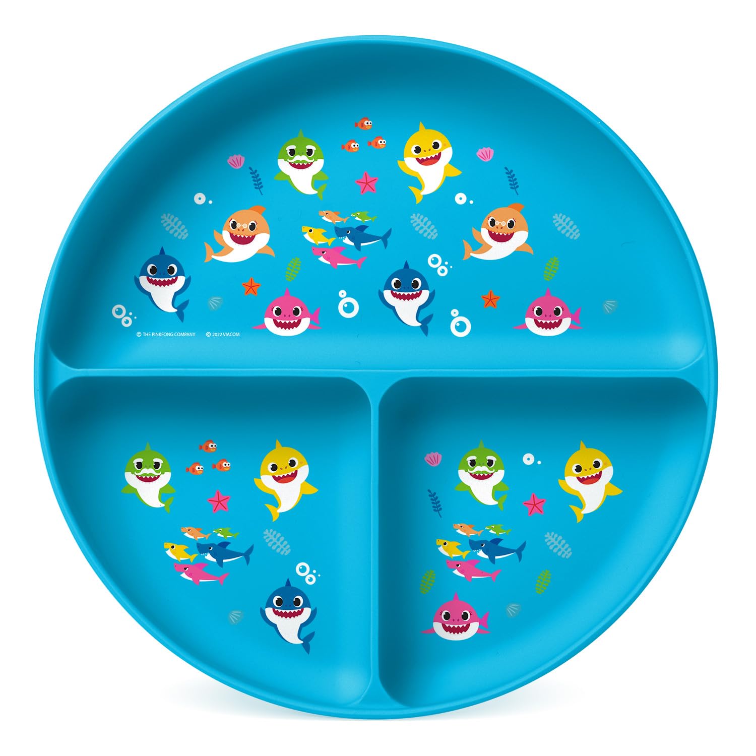 Simple Modern Baby Shark – Plato de silicona para bebés y niños pequeños  Platos divididos y aptos para microondas para niños  Colección Parker