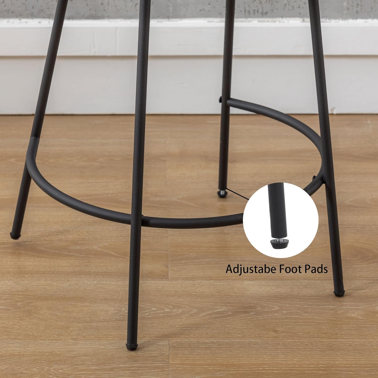 DM Furniture Juego de 4 taburetes de bar de altura de mostrador de 25.5 pulgadas, modernos taburetes de bar tapizados sin espalda, taburetes de bar