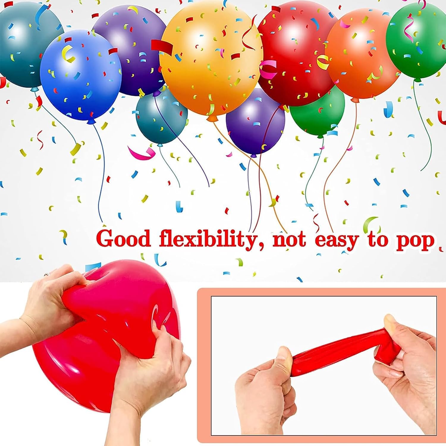 68 globos de látex rojos, negros y blancos de 12 pulgadas con globos de confeti negro y rojo para cumpleaños, bodas, baby shower, fiesta de tarjetas