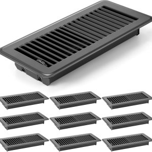 4 cubiertas de ventilación de piso de 10 pulgadas, resistentes cubiertas de ventilación de calor de metal con acabado a prueba de óxido para 4 cubiertas de ventilación de piso de 10 pulgadas, resistentes cubiertas de ventilación de calor de metal con acabado a prueba de óxido para