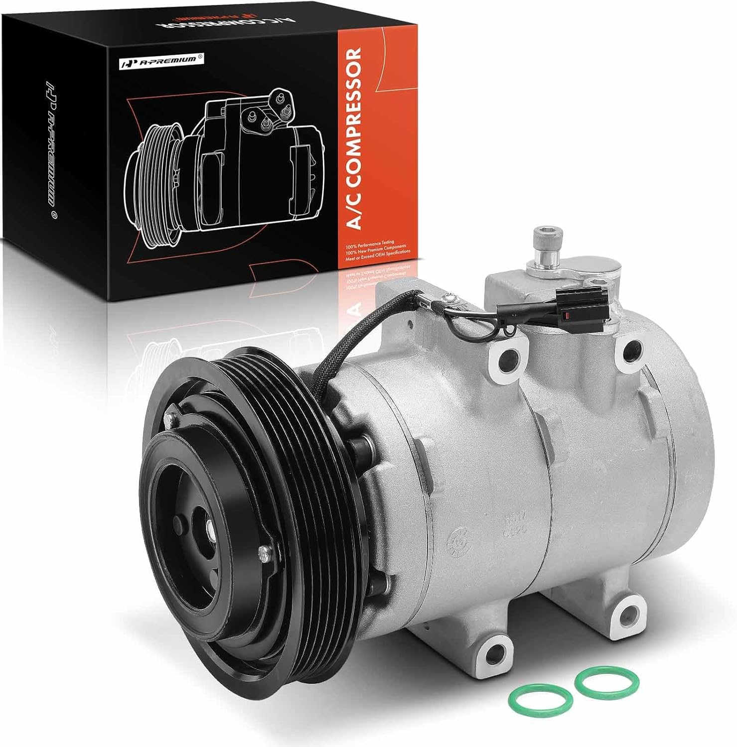 A-Premium Compresor de aire acondicionado con embrague compatible con Hyundai Santa Fe 3.5L 2003-2006, XG300 2001-2001, XG350 2002-2005, Kia Amanti