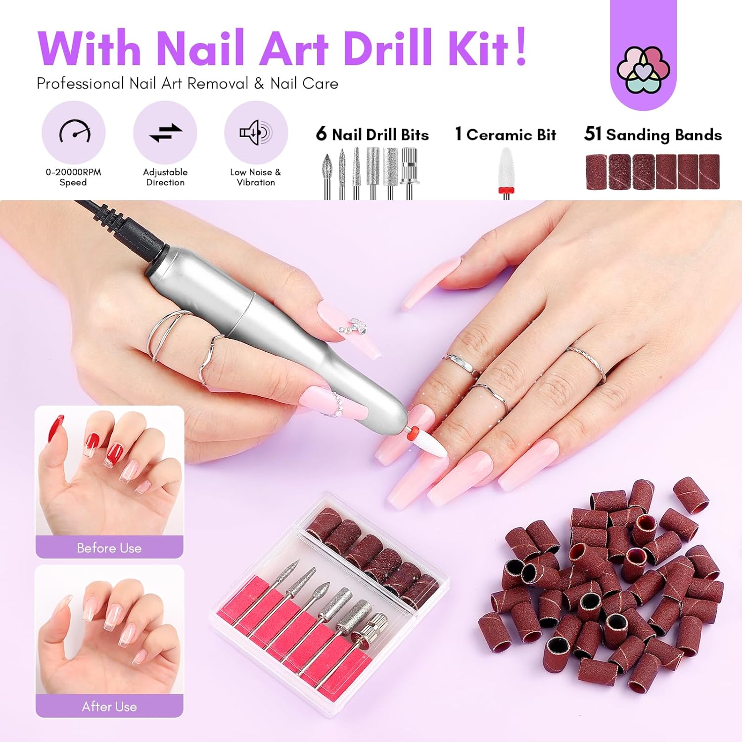 SAVILAND Kit de uñas acrílicas para práctica de uñas, 3 colores de polvo acrílico y 4.1 fl oz de líquido acrílico con cepillo acrílico para