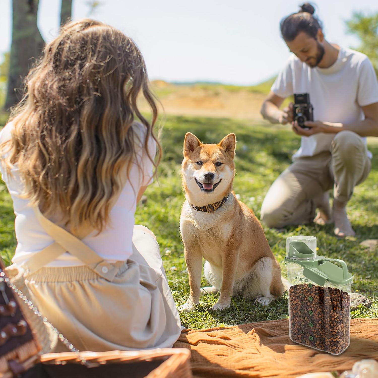 Contenedor de almacenamiento de alimentos para perros, recipientes de almacenamiento de alimentos para mascotas con boquilla hermética, contenedor