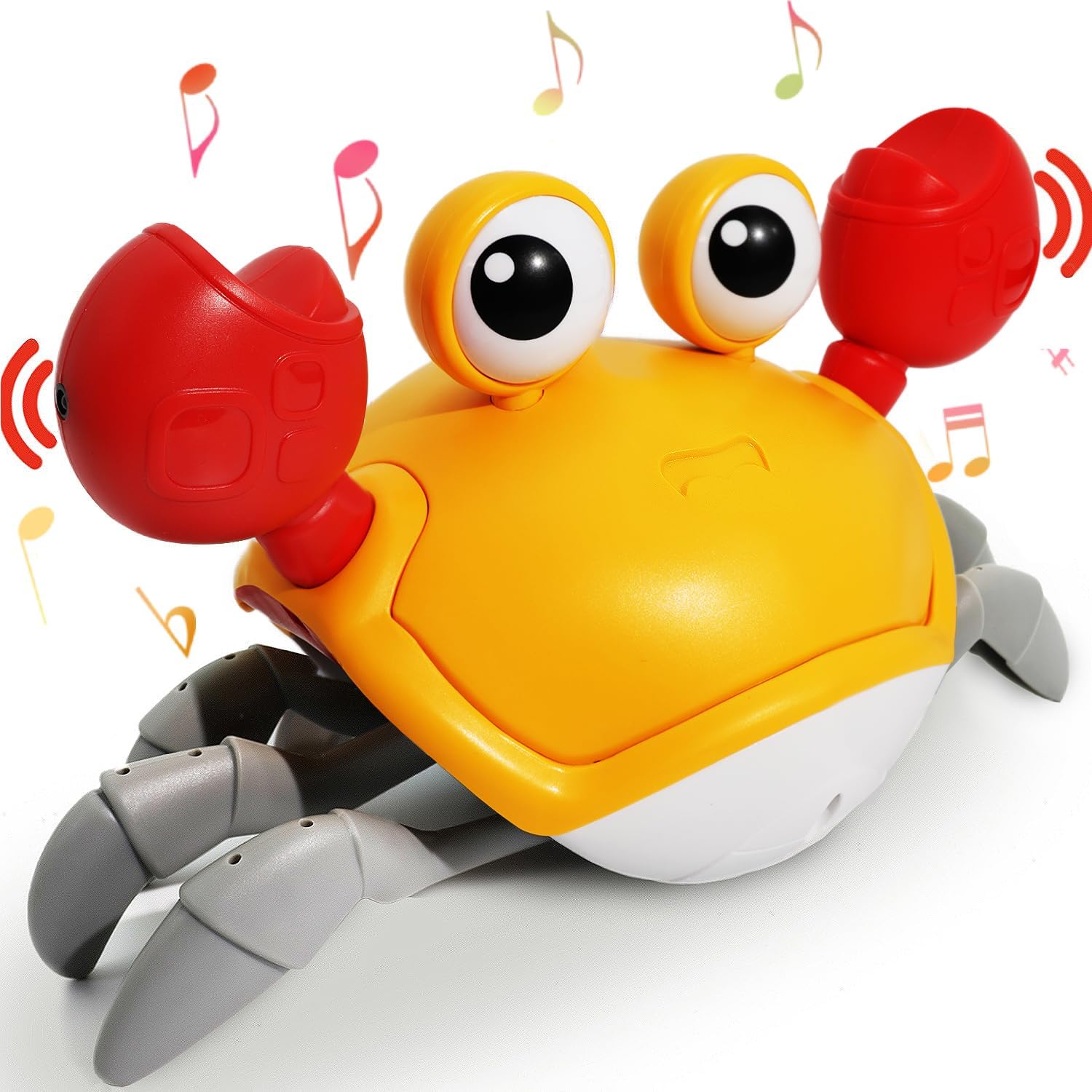 Juguetes de cangrejo para bebés, juguete interactivo para caminar, bailar, cangrejo, con música, detección de escape, lindo cangrejo, tiempo de
