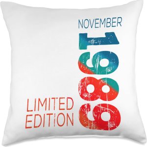 Since November Retro Vintage 1989 Limited Edition November Year Retro Vintage 1989 Edition Throw Pillow, 18×18, Multicolor Since November Retro Vintage 1989 Limited Edition November Year Retro Vintage 1989 Edition Throw Pillow, 18×18, Multicolor