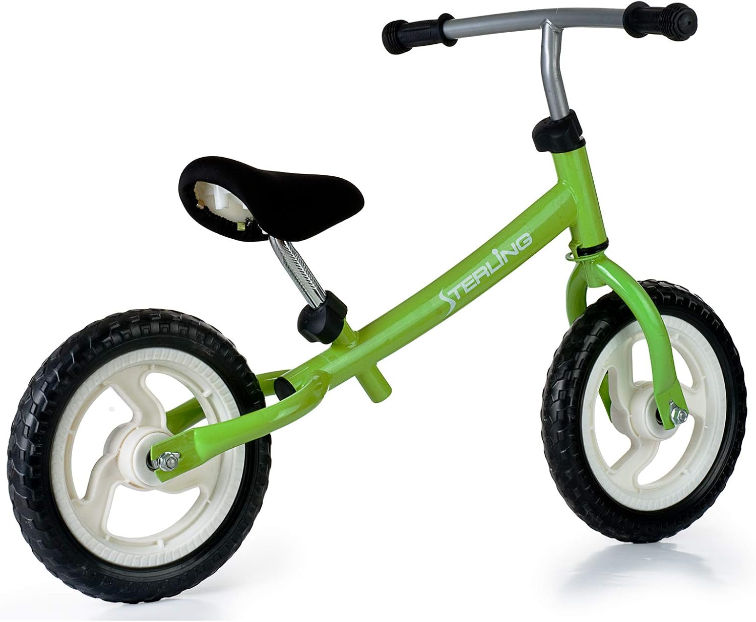 Bicicleta de equilibrio para niños de 3 a 5 años, neumáticos de 12 pulgadas, bicicleta de entrenamiento sin pedal para niños pequeños y niñas, verde
