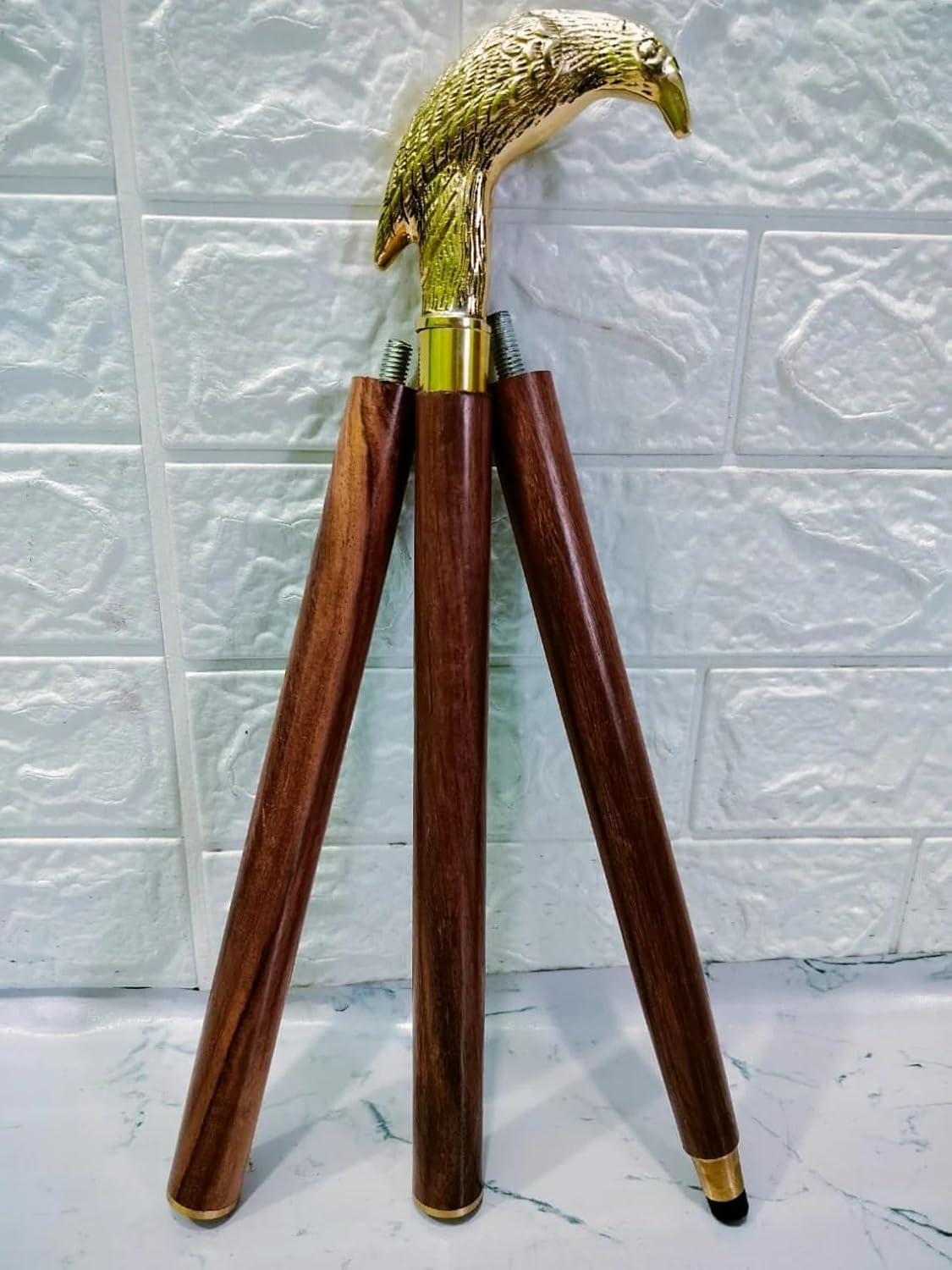 Bastón de madera con mango antiguo en forma de cuervo, una mezcla de naturaleza y estilo para hombres y mujeres