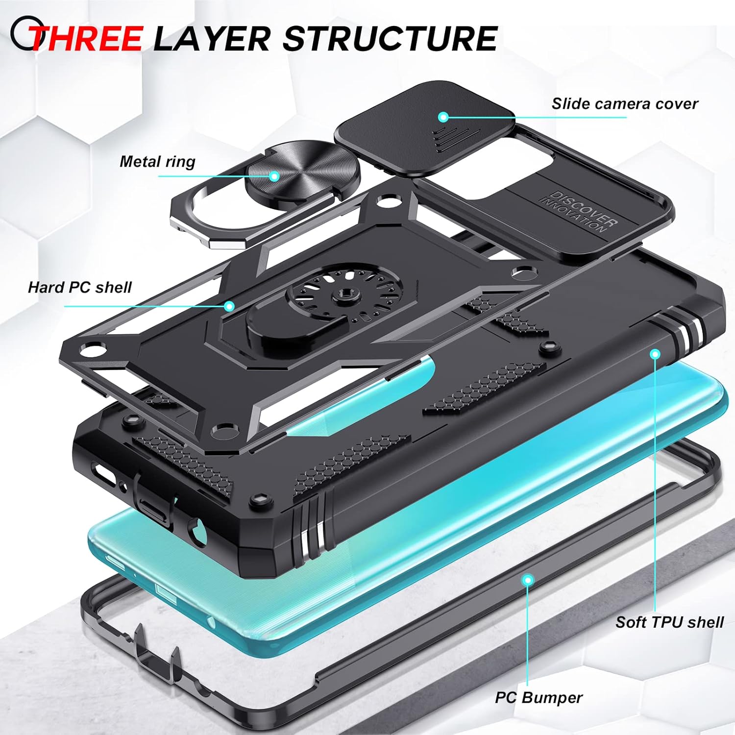 LeYi Funda para Galaxy A51 4G, Samsung A51 no compatible con A51 5G con funda para cámara + 2 protectores de pantalla, funda de cuerpo completo de