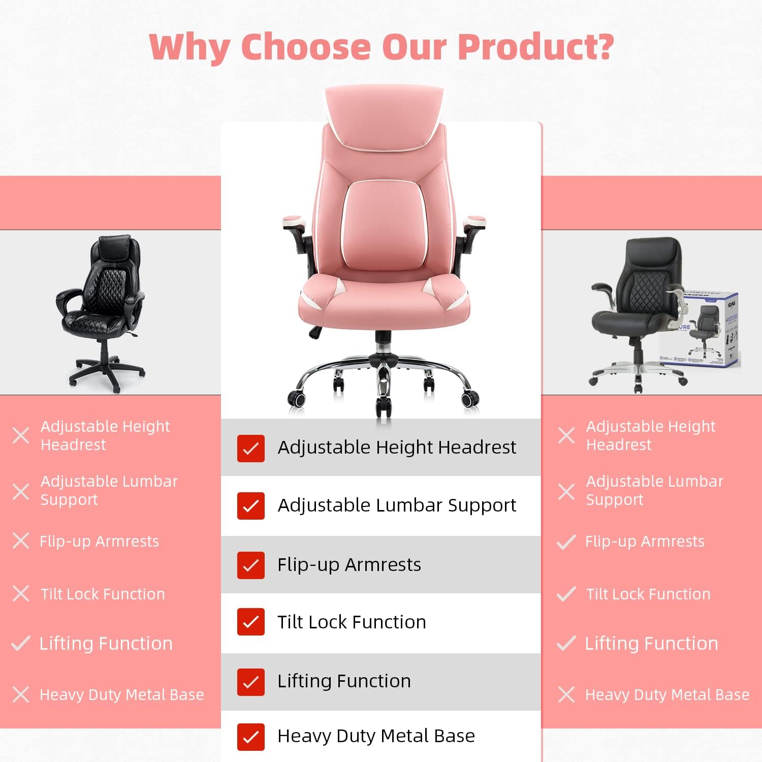 YAMASORO Silla ejecutiva ergonómica de oficina con respaldo alto, silla de escritorio para computadora de hogar con brazos abatibles acolchados,