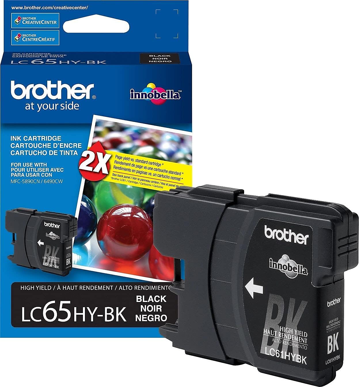 Brother LC65HYBK Cartucho de tinta de alto rendimiento – Embalaje al por menor-Negro