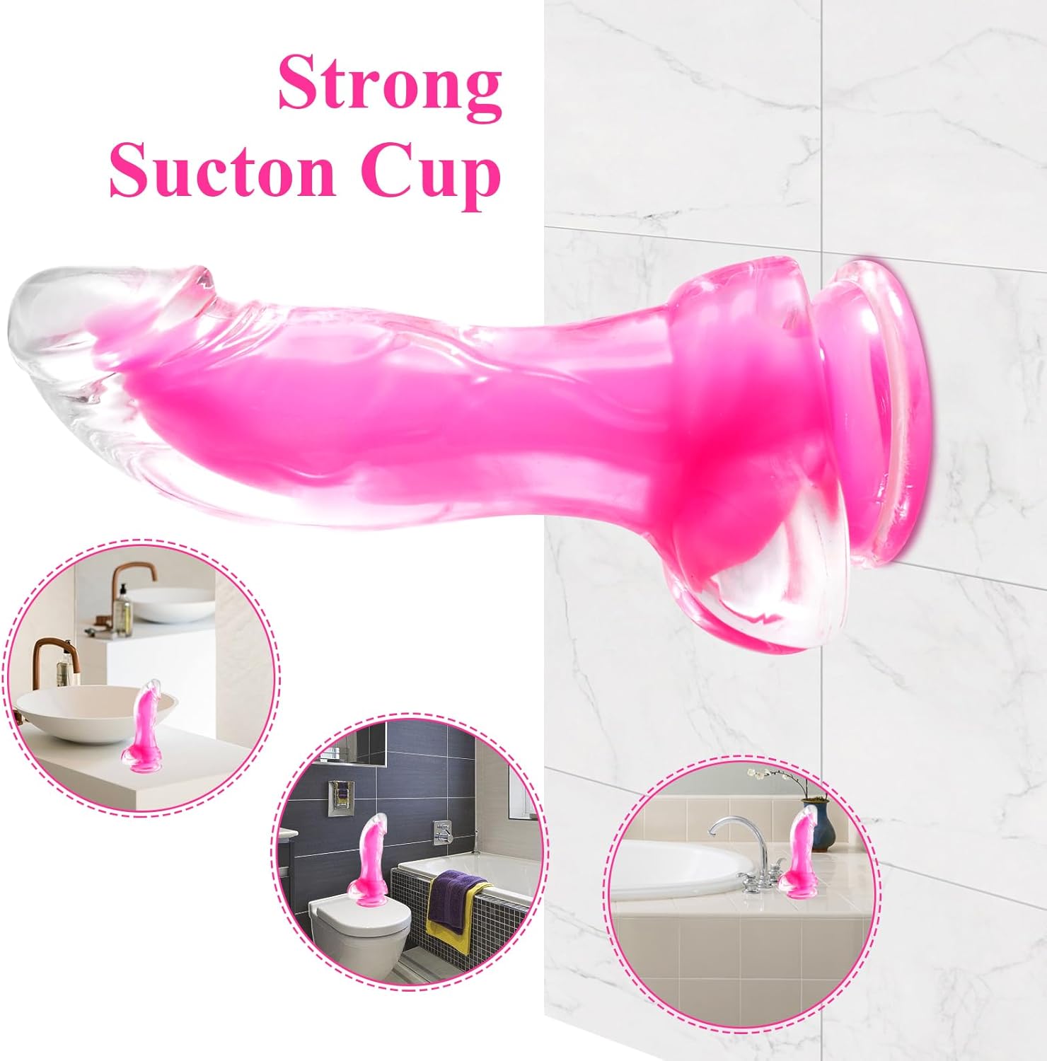 Consolador realista suave de 7.1 pulgadas para principiantes, consoladores luminosos realistas con potente ventosa para jugar con manos libres, pene