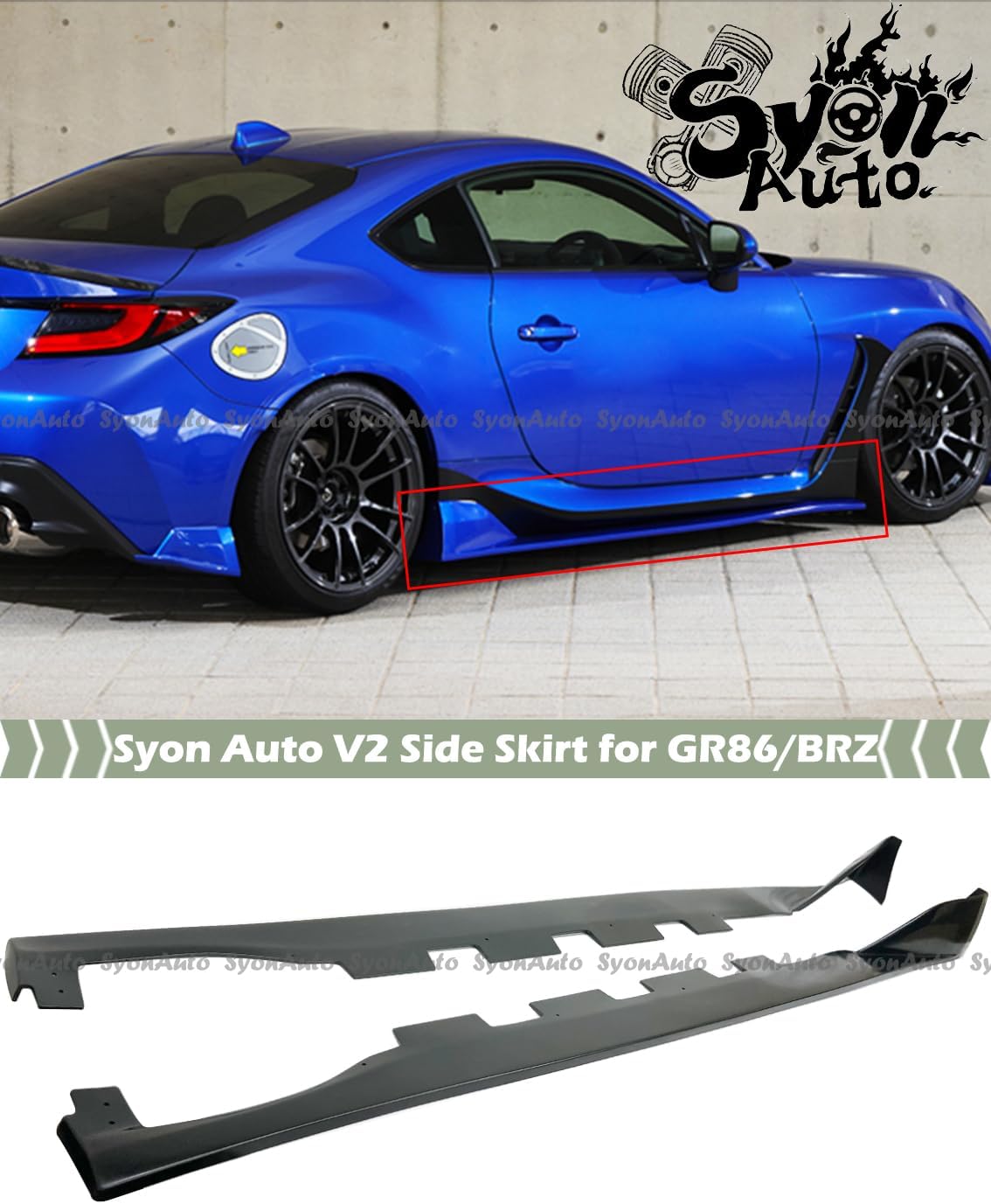 Compatible con Toyota GR86 Subaru BRZ V2 estilo falda lateral estilo cohete kit de extensión de panel de cohete 2022-2024