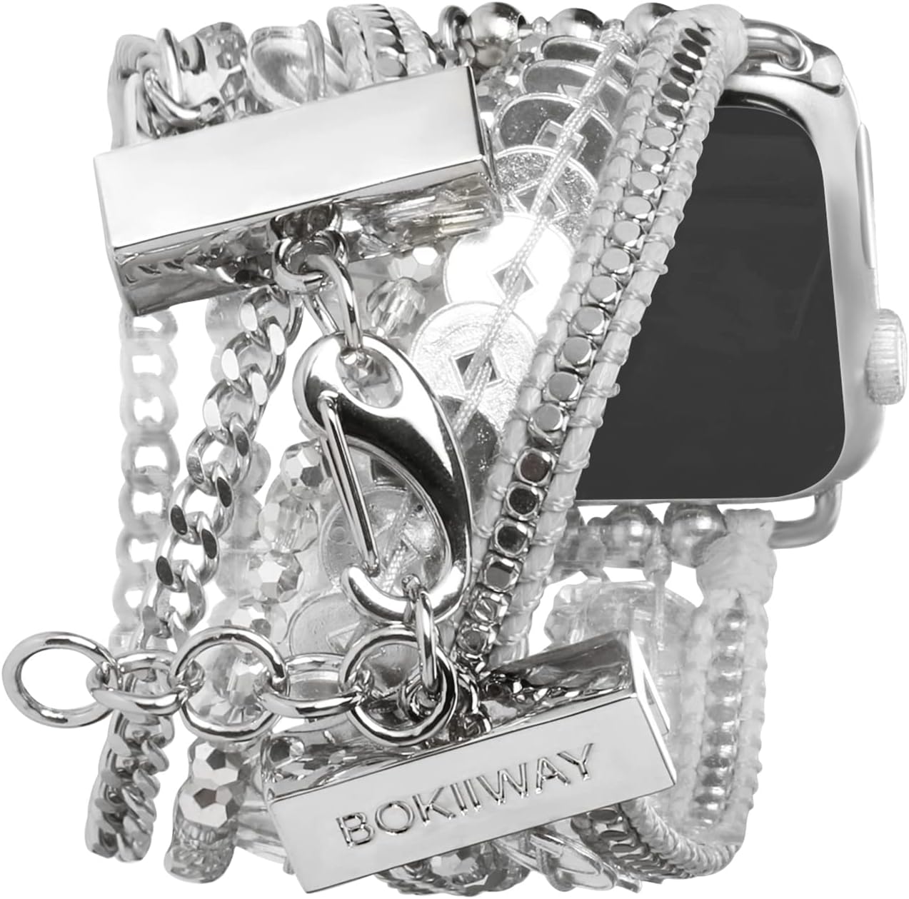 BOKIIWAY Pulsera de reloj bohemia compatible con Apple Watch Series 87654321SE  Correa de reloj bohemia para mujer  Correa de reloj de cuero