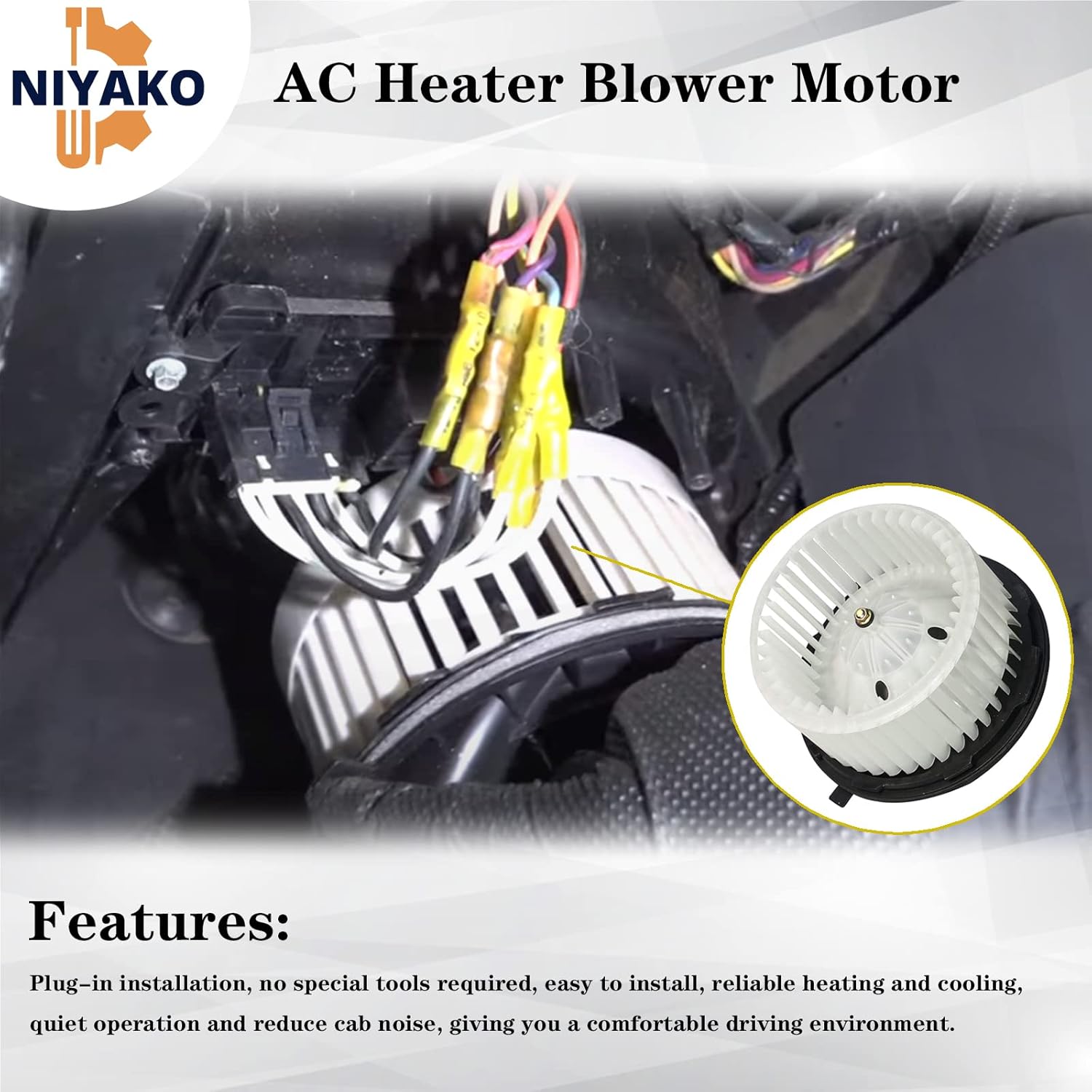Reemplazo del motor del ventilador del calentador de CA # 15-81683 22741027 20760618 700164 compatible con Chevy GMC Silverado Yukon