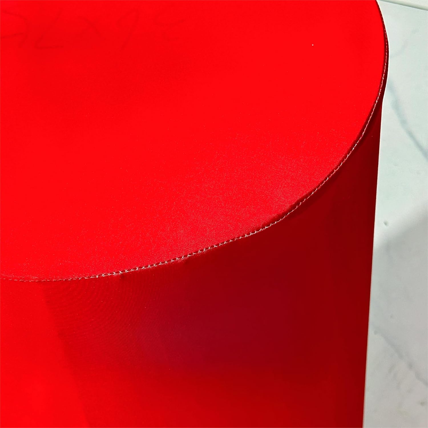 Cubiertas de pedestal redondas rojas sólidas para fiesta de cumpleaños, cubierta de zócalo rojo, cubierta de cilindro redondo de tela para baby