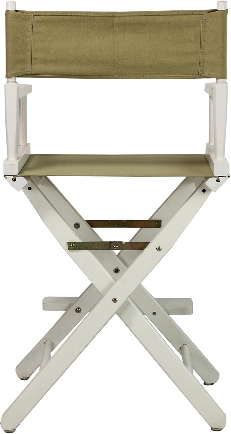 Casual Home – Silla de director de 24.0in, marco blanco con lona bronceada, altura de mostrador