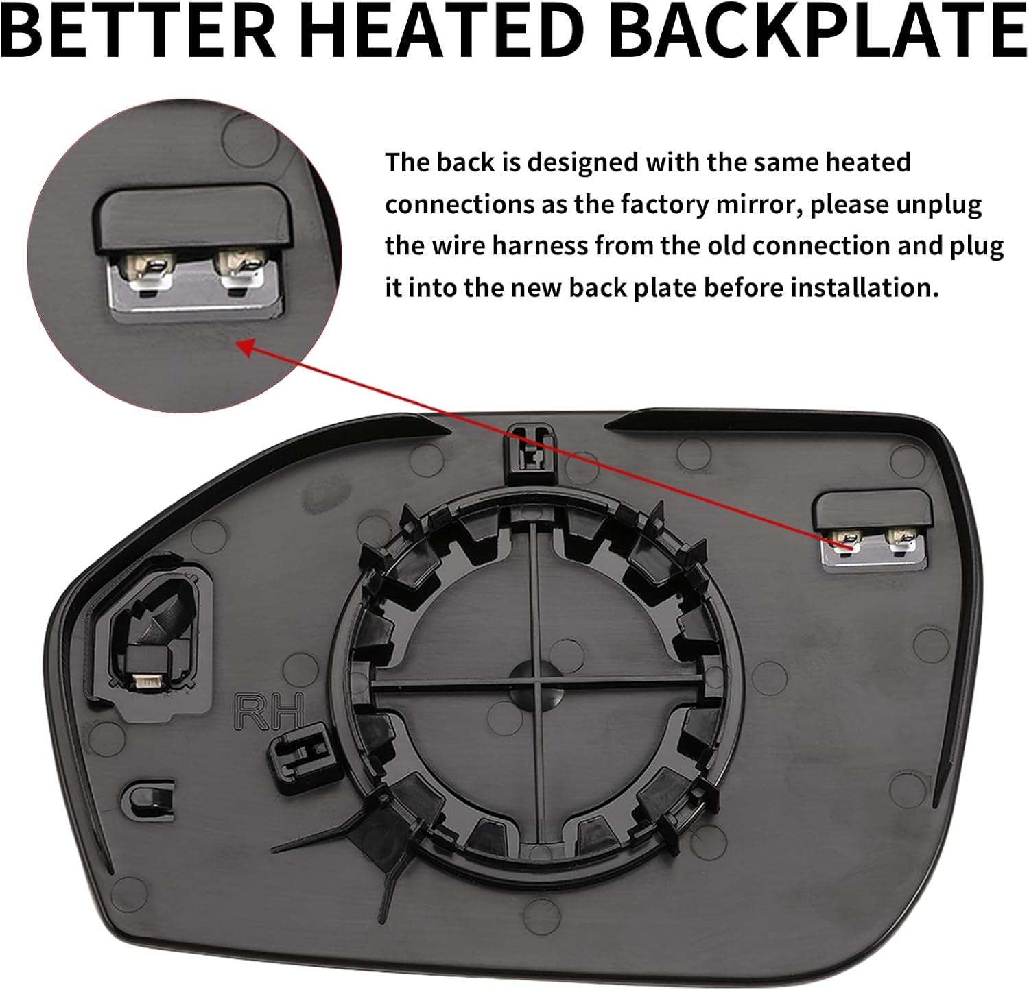 Espejo lateral del pasajero de repuesto para Ford Explorer 2020 2021 2022 2023 – Espejo lateral derecho, espejo retrovisor de vidrio con calefacción