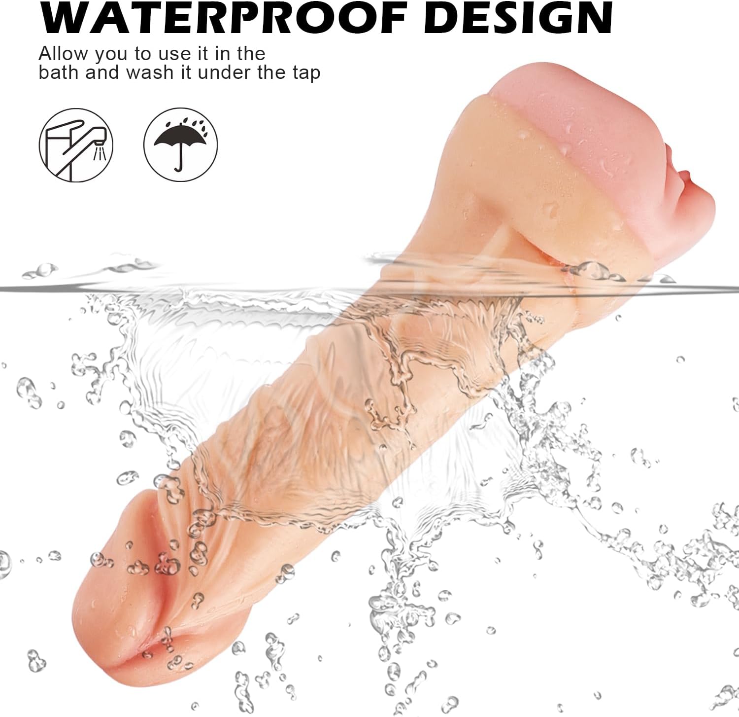 Masturbador masculino 2 en 1, coño de bolsillo con boca realista con textura de vagina y ano apretado, juguete sexual de placer para hombres, luz de
