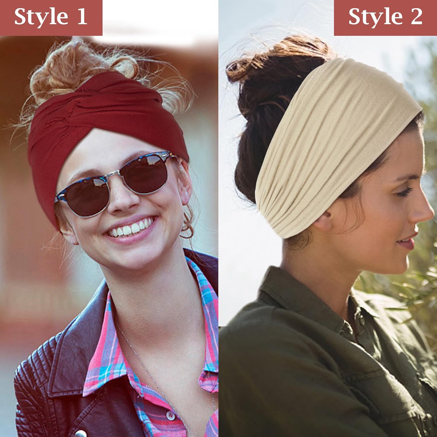 Tyfthui Paquete de 8 diademas anchas para mujer, extra grandes, accesorios para el cabello para mujer (color F)